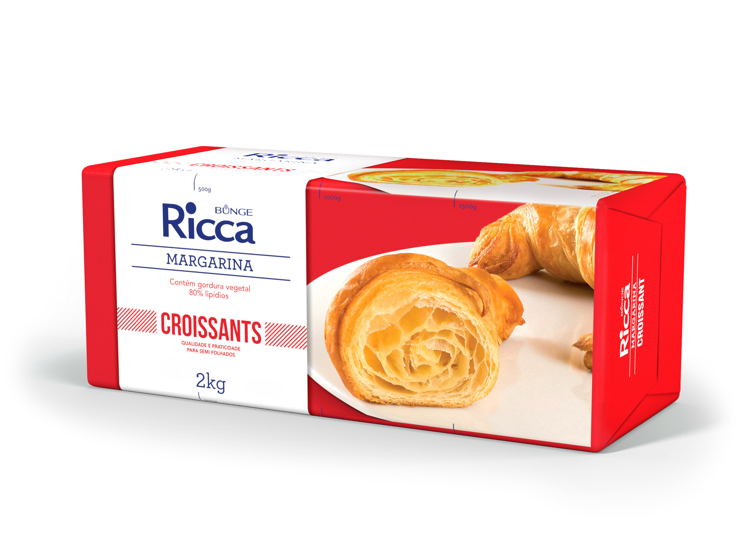 MARGARINA CROISSANTS 80% 2KG RICCA BLOCO