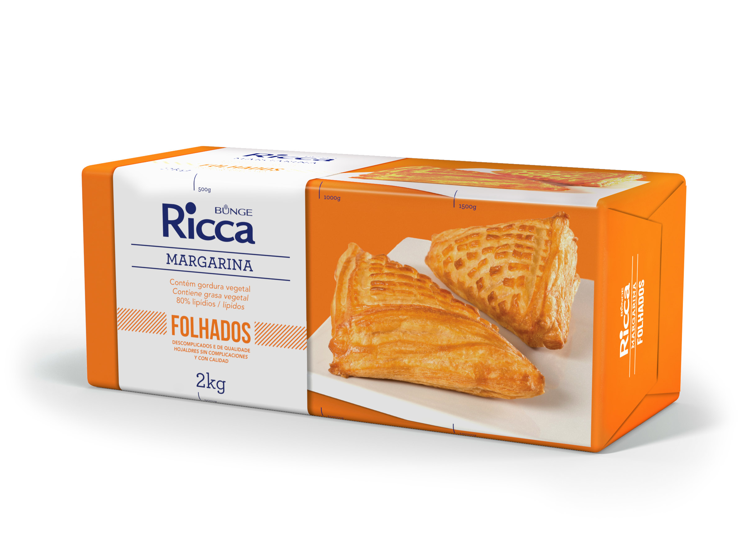 MARGARINA FOLHADA 80% 2KG BLOCO RICCA