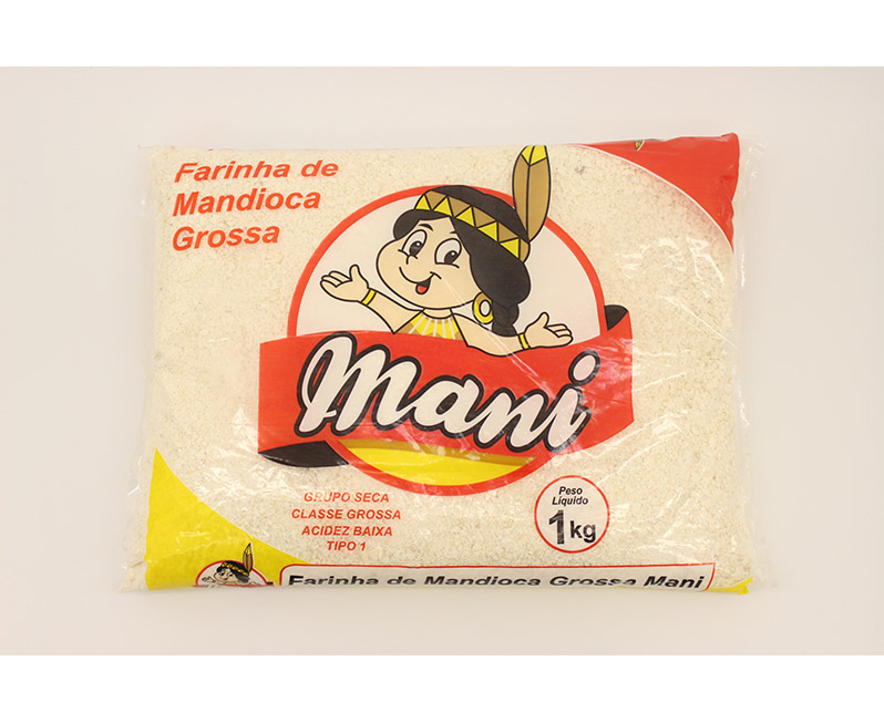 FARINHA DE MANDIOCA GROSSA CRUA 1KG MANI