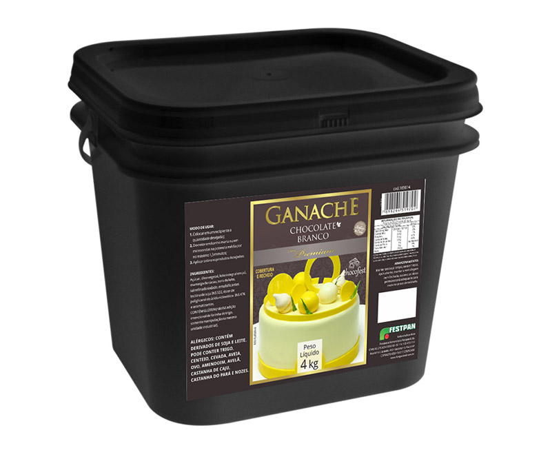 COBERTURA GANACHE CHOC BRANCO 4KG CHOCOF