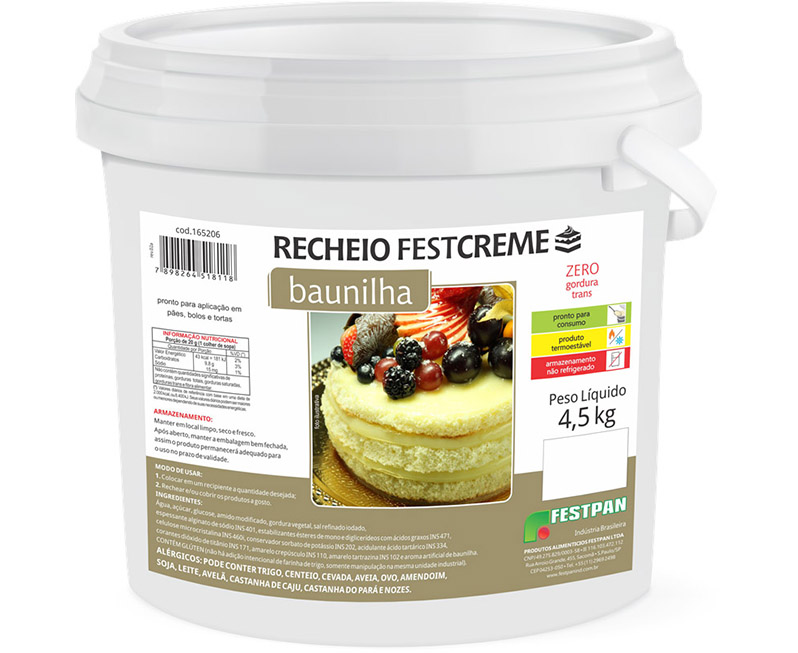 RECHEIO FORN BAUNILHA 4.5KG FESTCREME