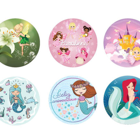 DISCO/WAFER FADAS E SEREIAS 15CM C/12