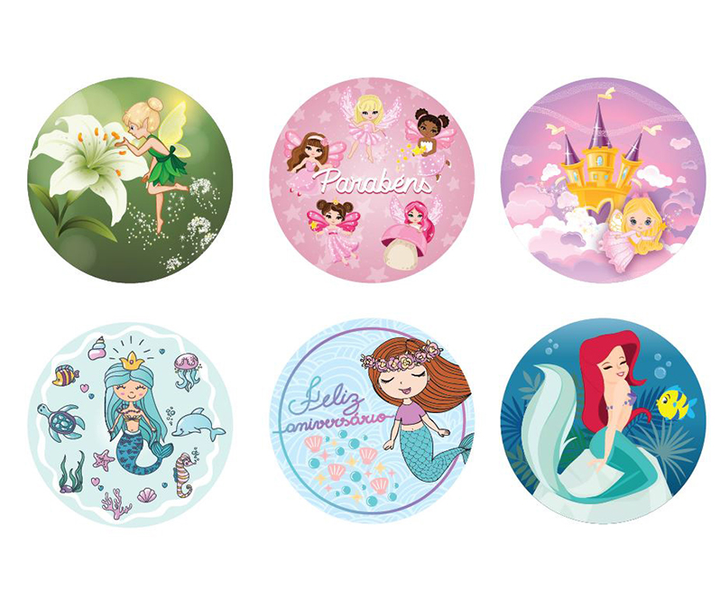 DISCO/WAFER FADAS E SEREIAS 15CM C/12