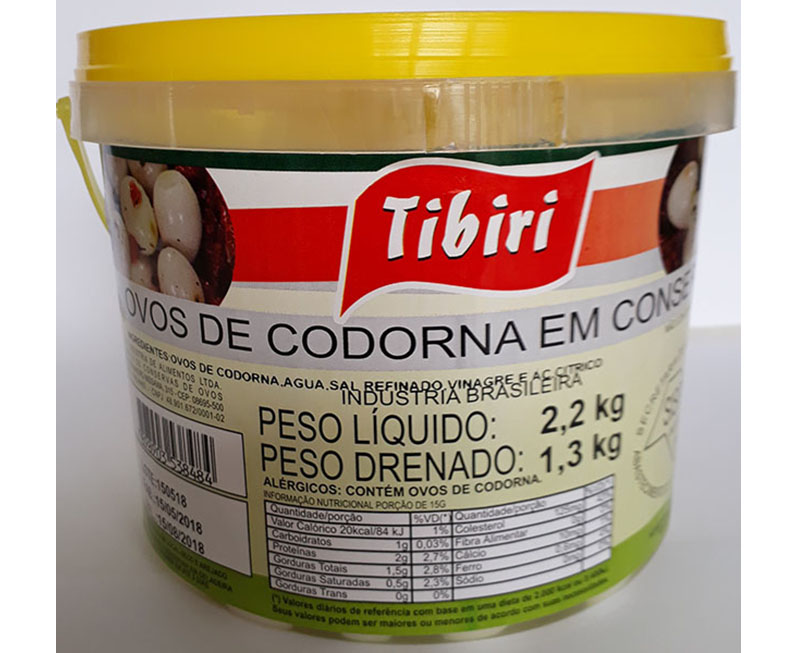 OVO DE CODORNA CONSERVA 2,2KG (1,3KG DR)