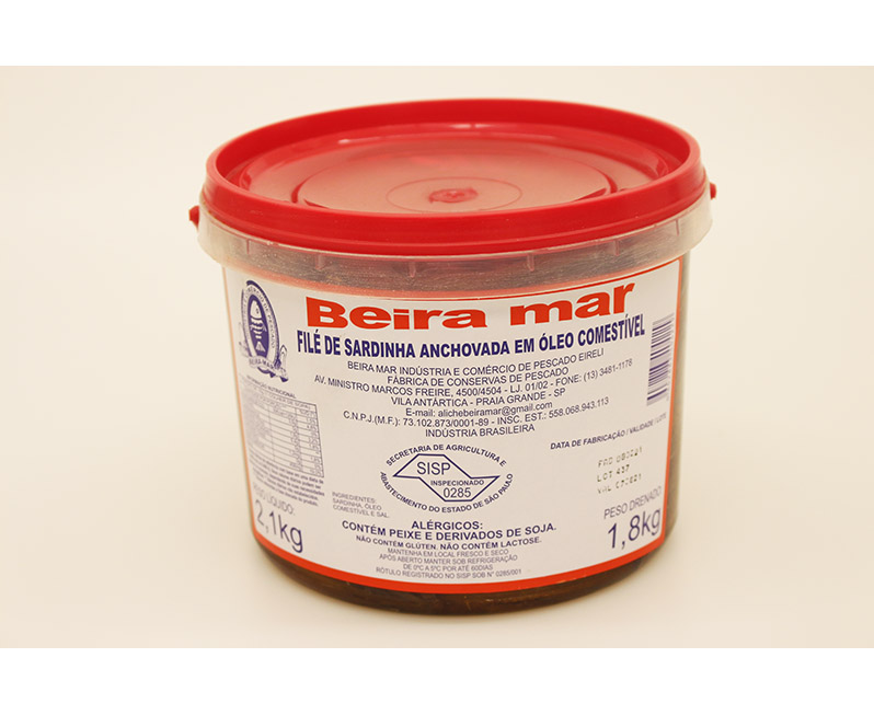 FILE SARDINHA ANCHOVADA 2,1KG (1,8KG DR)