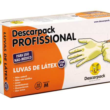 LUVA DESCARTAVEL LATEX C/100 "M" C/TALCO