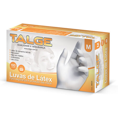 LUVA DESCARTAVEL LATEX C/100 "M" C/TALCO