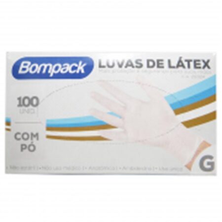 LUVA DESCARTAVEL LATEX C/100 "G" C/TALCO