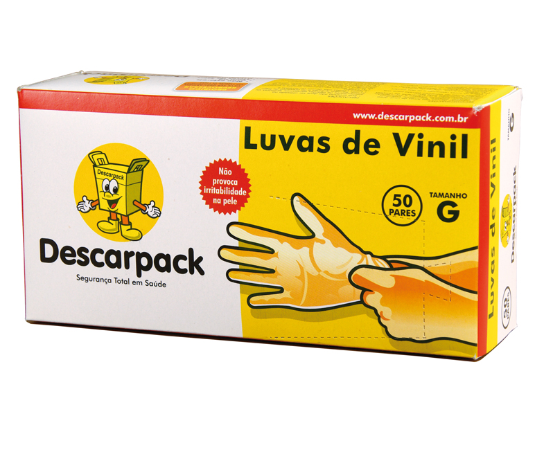 LUVA DESCARTAVEL VINIL C/100 "G" C/TALCO