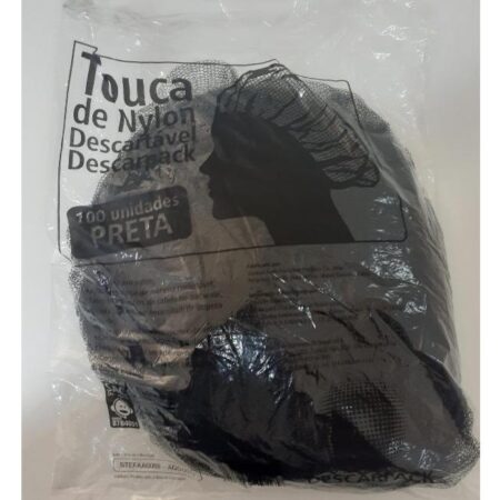TOUCA DESCARTAVEL REDINHA PRETA C/100