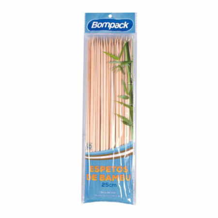ESPETO P/CHURRASCO 25CM BAMBU C/50