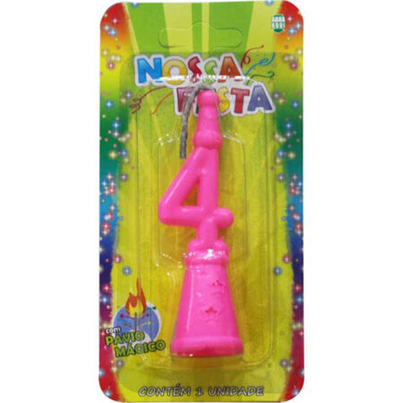 VELA ANIVERSARIO TEIMOSA ROSA Nº4 C/10