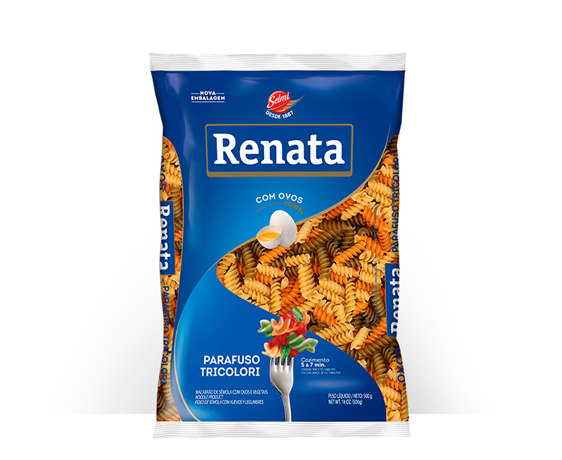 MACARRAO PARAFUSO C/OVOS TRICOLOR 500G